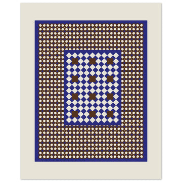 Modern Blue and Brown Geomteric Pattern Wall Art