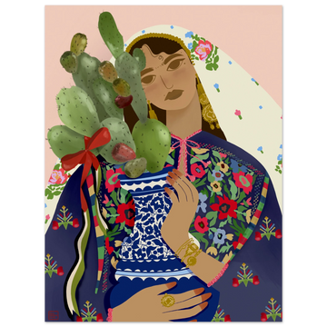 Palestinian tatreez thoub art print