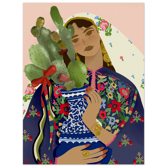 Palestinian tatreez thoub art print