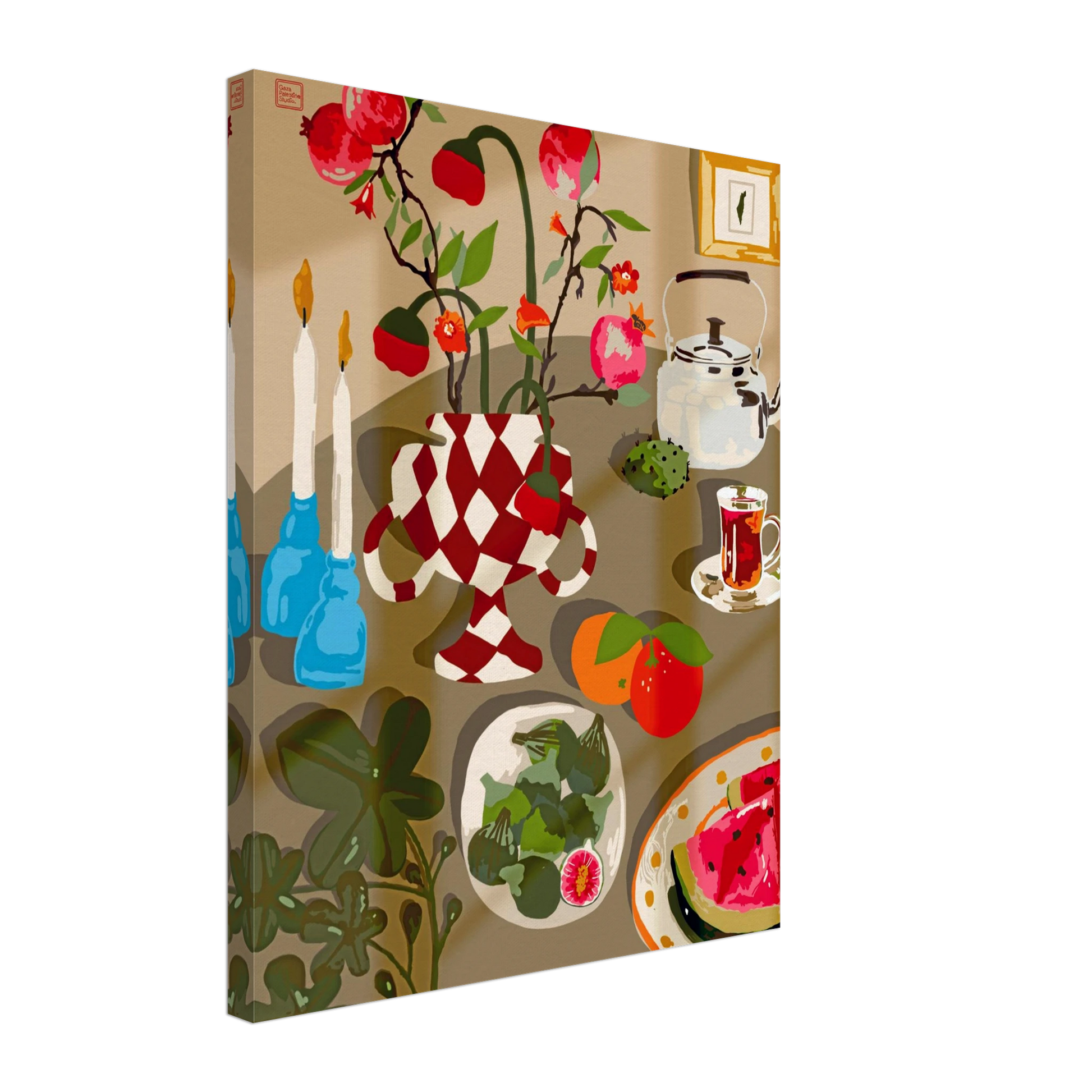 Palestinian tablescape canvas