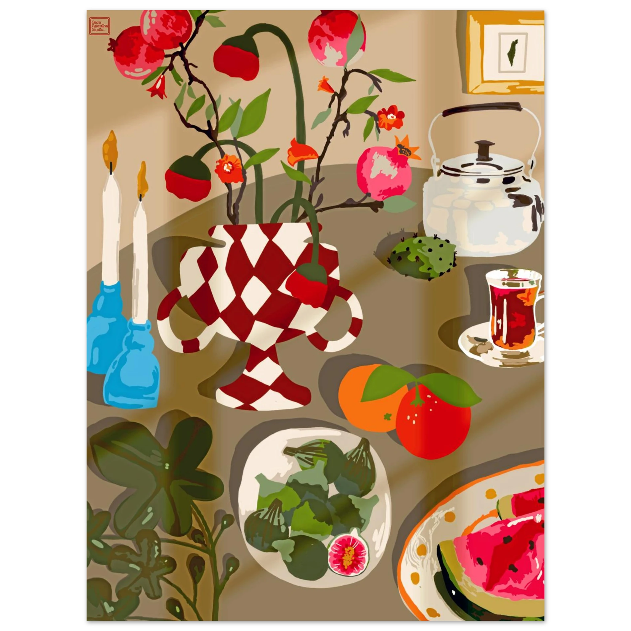 Palestinian tablescape art print